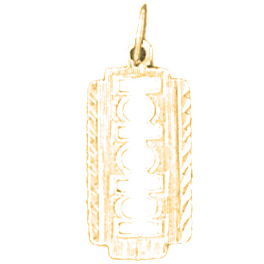 14K or 18K Gold Shaving Razor Blade Pendant