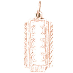 14K or 18K Gold Shaving Razor Blade Pendant