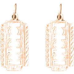 14K or 18K Gold 21mm Shaving Razor Blade Earrings