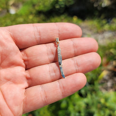 Colgante de cuchillo de bolsillo móvil en 3-D de oro de 14 quilates o 18 quilates