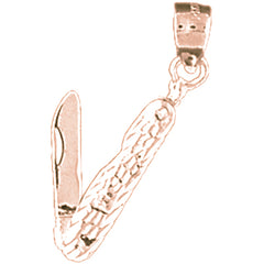 14K or 18K Gold 3-D, Moveable Pocket Knife Pendant
