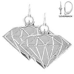 Aretes de diamantes de 16 mm en oro de 14 quilates o 18 quilates