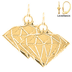 Pendientes de diamantes de 16 mm de plata esterlina (chapados en oro blanco o amarillo)
