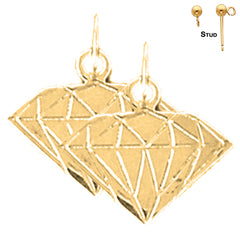 Aretes de diamantes de 16 mm en oro de 14 quilates o 18 quilates