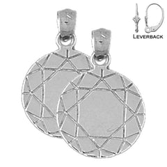 Sterling Silver 21mm Diamond Earrings (White or Yellow Gold Plated)