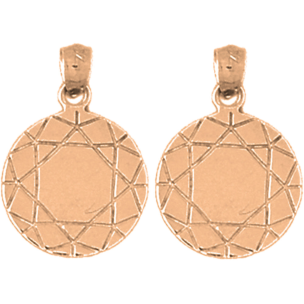 14K or 18K Gold 21mm Diamond Earrings