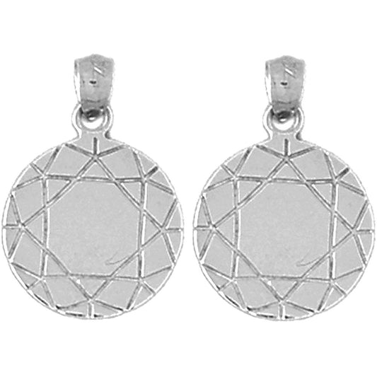 Sterling Silver 21mm Diamond Earrings