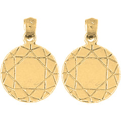 14K or 18K Gold 21mm Diamond Earrings