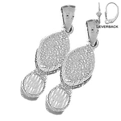 Sterling Silver 22mm Jewelers Loop Earrings (White or Yellow Gold Plated)