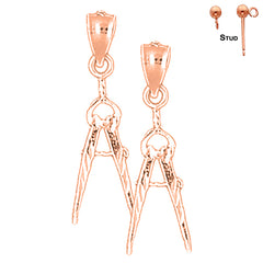 Pendientes de brújula con dibujo de oro de 14 quilates o 18 quilates de 22 mm