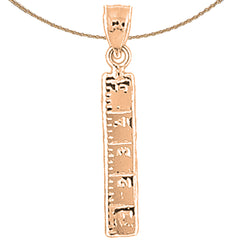 14K or 18K Gold Ruler Pendant