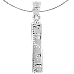 14K or 18K Gold Ruler Pendant