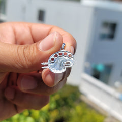 Malerpaletten-Anhänger aus 10 Karat, 14 Karat oder 18 Karat Gold