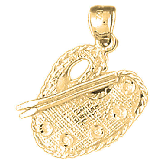 10K, 14K or 18K Gold Painters Pallet Pendant