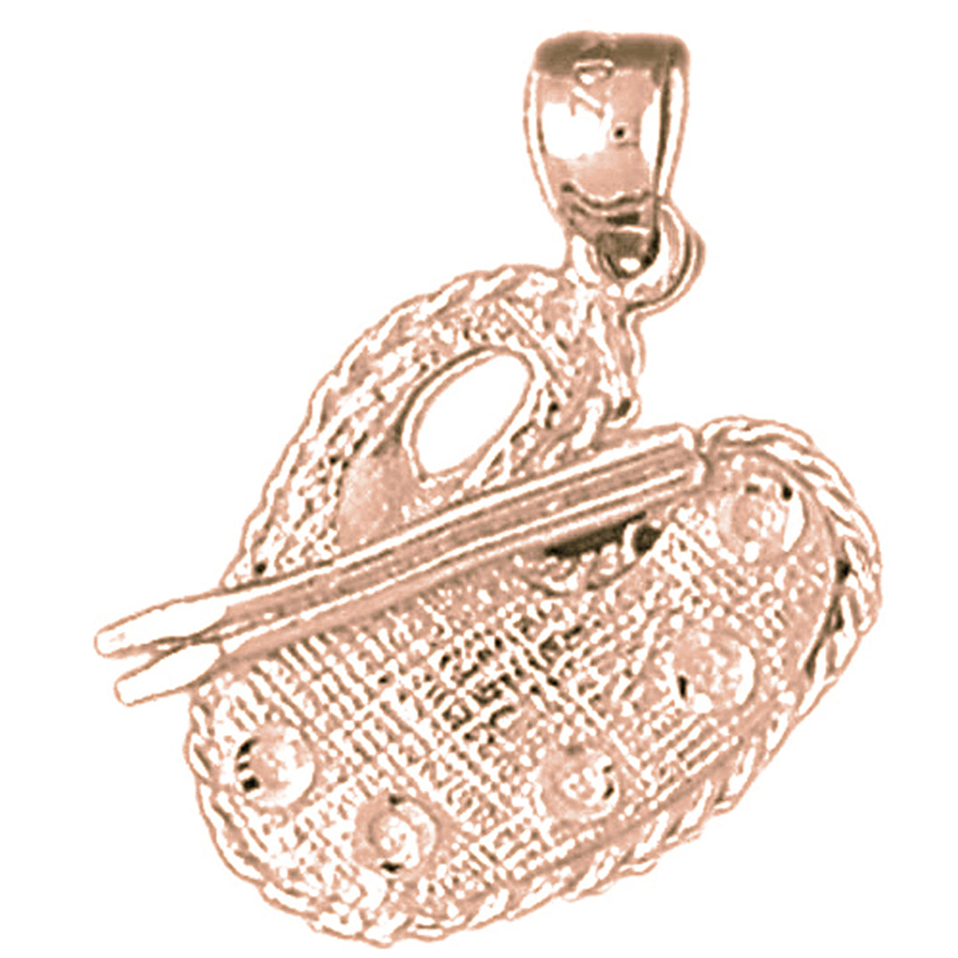 10K, 14K or 18K Gold Painters Pallet Pendant