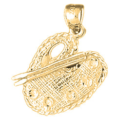 10K, 14K or 18K Gold Painters Pallet Pendant