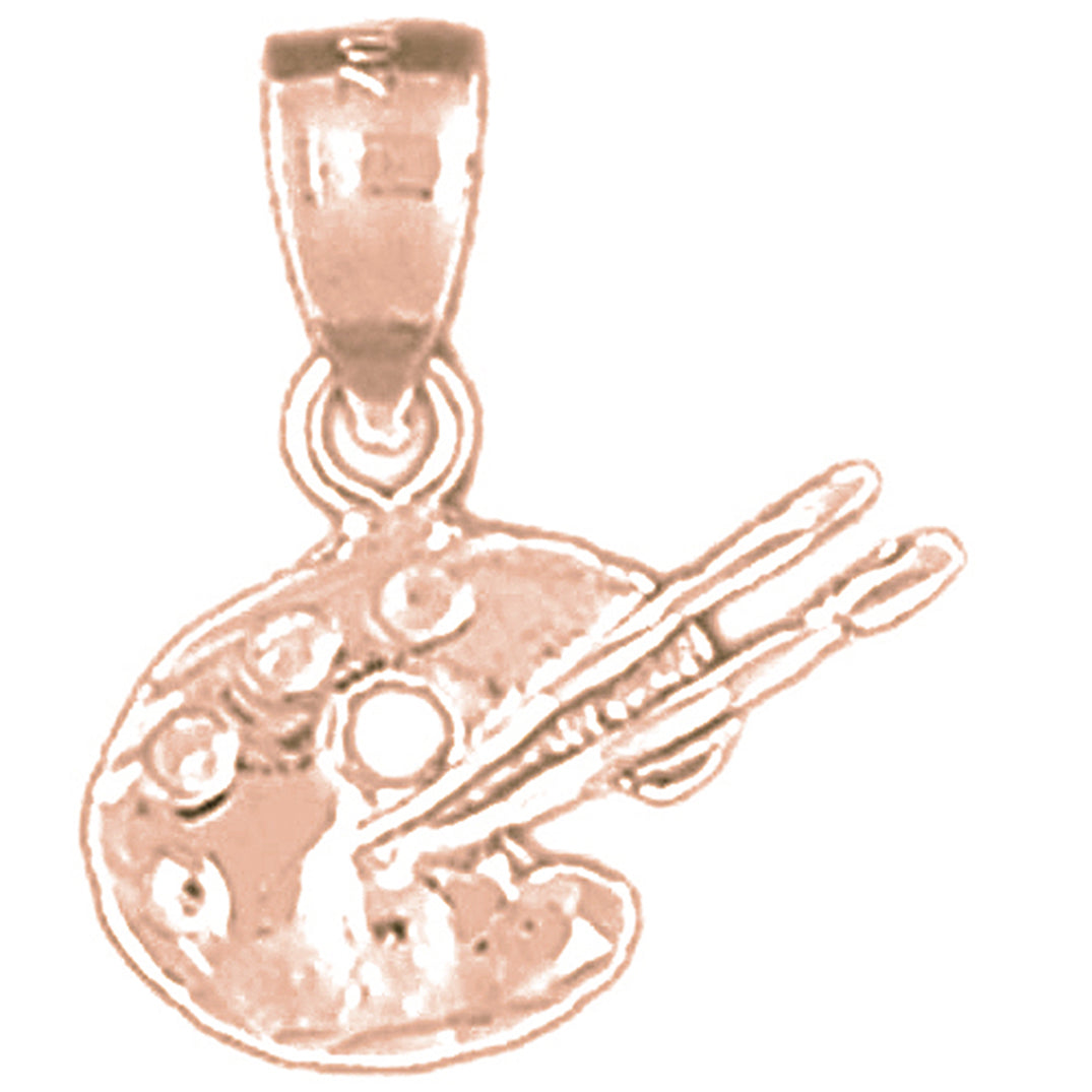 14K or 18K Gold Painters Pallet Pendant