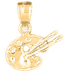 14K or 18K Gold Painters Pallet Pendant