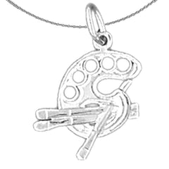 Colgante de paleta de pintores de oro de 14K o 18K