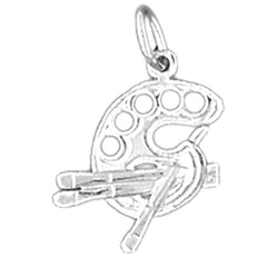 14K or 18K Gold Painters Pallet Pendant