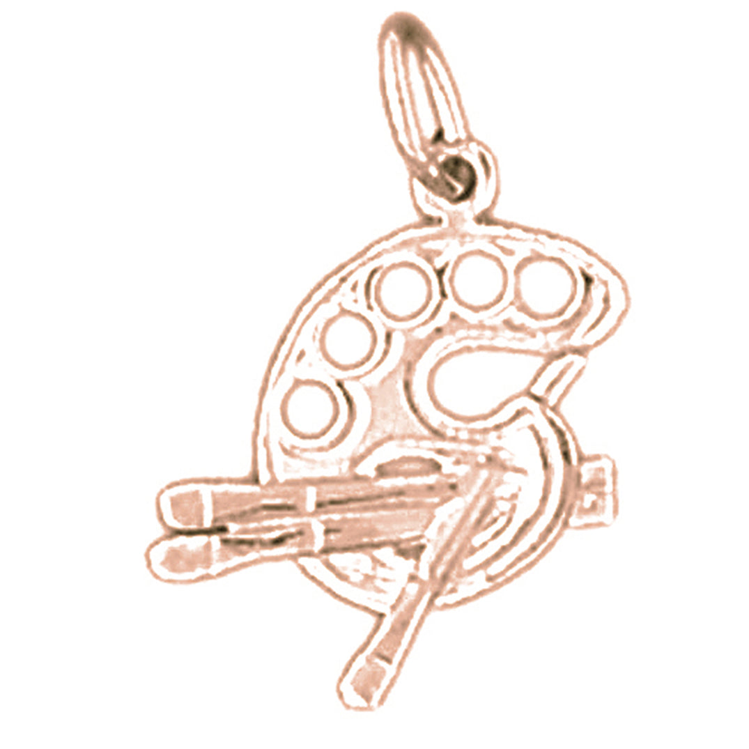14K or 18K Gold Painters Pallet Pendant
