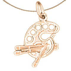 Colgante de paleta de pintores de oro de 14K o 18K
