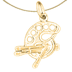 Colgante de paleta de pintores de oro de 14K o 18K