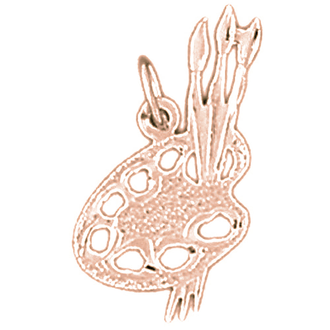 14K or 18K Gold Painters Pallet Pendant
