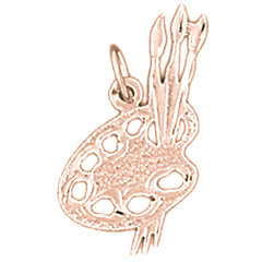 14K or 18K Gold Painters Pallet Pendant