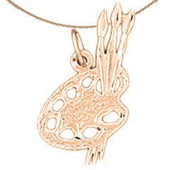 14K oder 18K Gold Malerpalette Anhänger