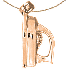 10K, 14K or 18K Gold 3D Iron Pendant