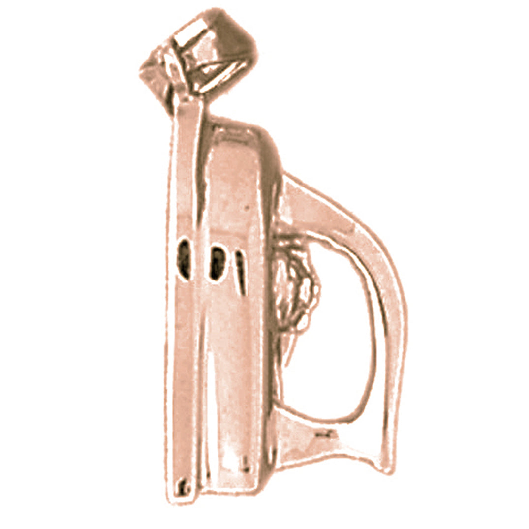 10K, 14K or 18K Gold 3D Iron Pendant