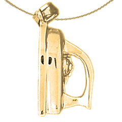 10K, 14K or 18K Gold 3D Iron Pendant