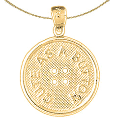 10K, 14K or 18K Gold "Cute As A Button" Button Pendant
