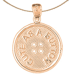 10K, 14K or 18K Gold "Cute As A Button" Button Pendant