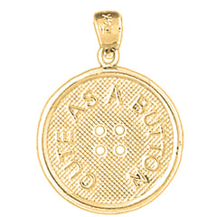 10K, 14K or 18K Gold "Cute As A Button" Button Pendant