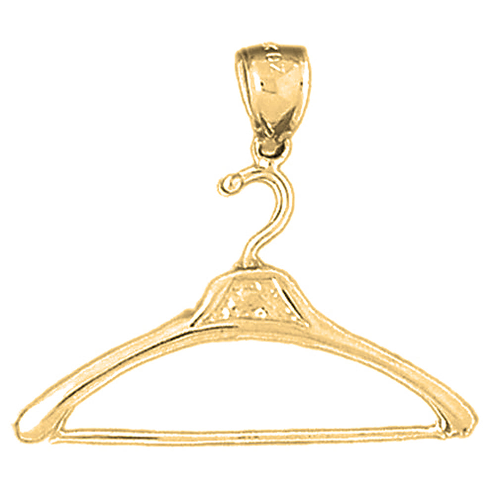 10K, 14K or 18K Gold 3D Clothes Hanger Pendant