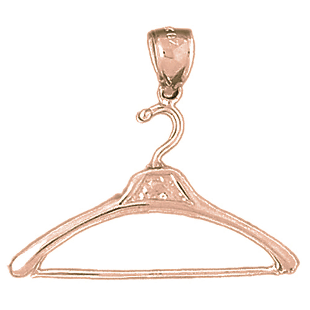 10K, 14K or 18K Gold 3D Clothes Hanger Pendant