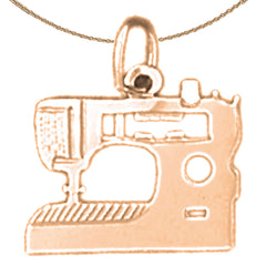 14K or 18K Gold Sewing Machine Pendant