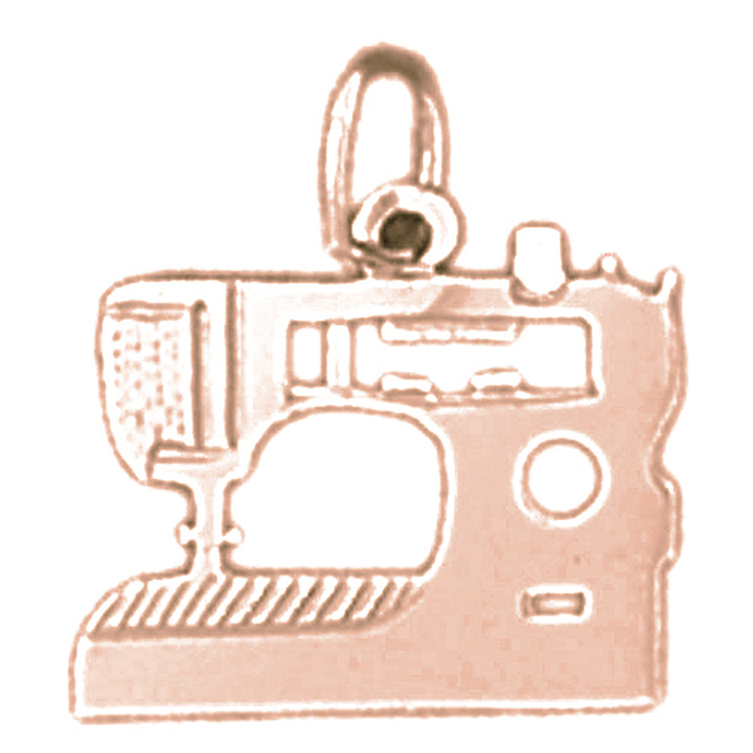 14K or 18K Gold Sewing Machine Pendant