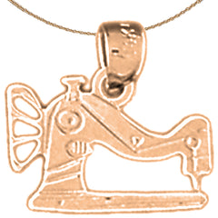 14K or 18K Gold Sewing Machine Pendant