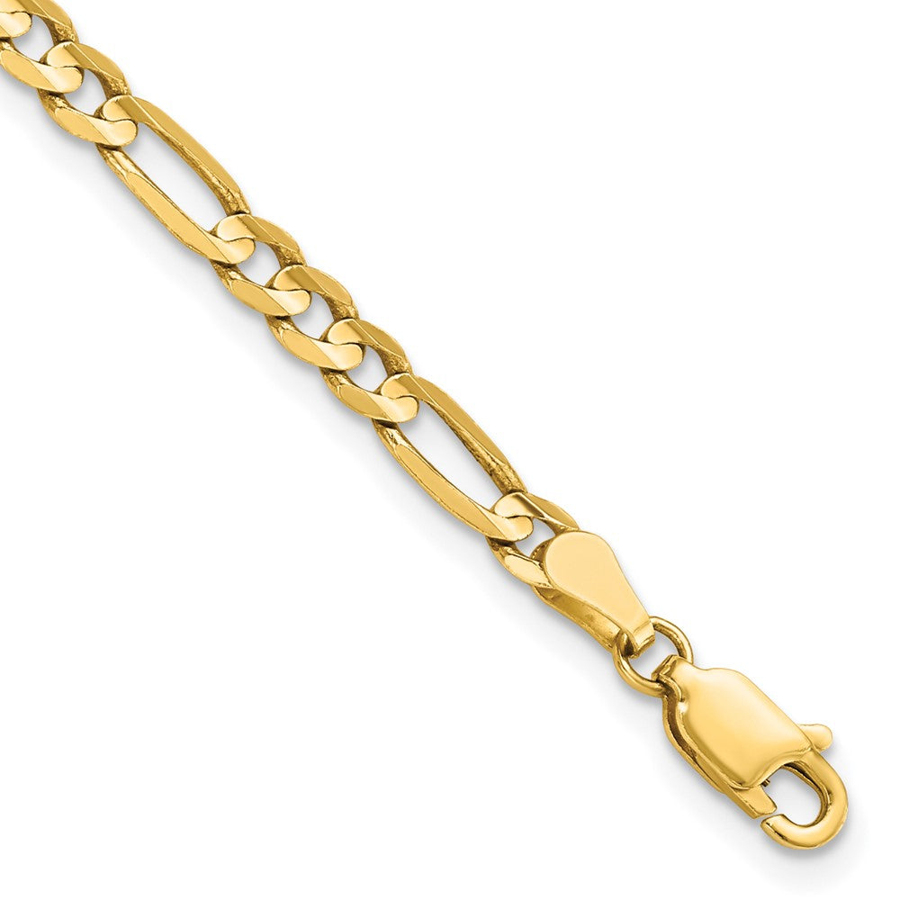 14K Yellow Gold 4mm Flat Figaro Chain