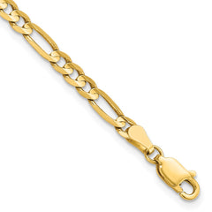 14K Yellow Gold 4mm Flat Figaro Chain