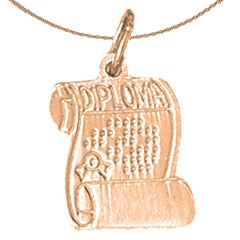 14K or 18K Gold Diploma Pendant