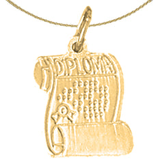 14K or 18K Gold Diploma Pendant