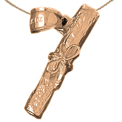 10K, 14K or 18K Gold 3D Diploma Pendant