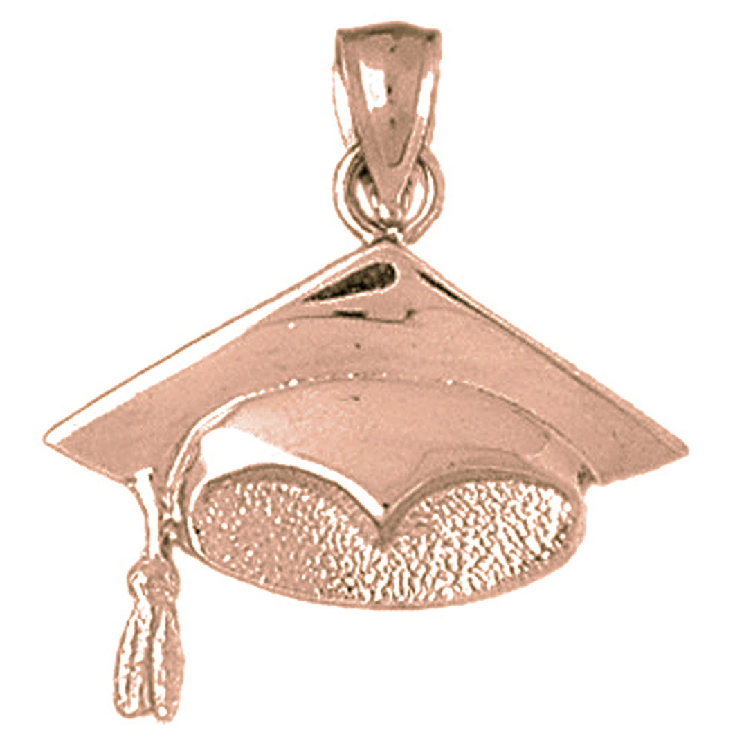 14K or 18K Gold Graduation Cap, Hat Pendant