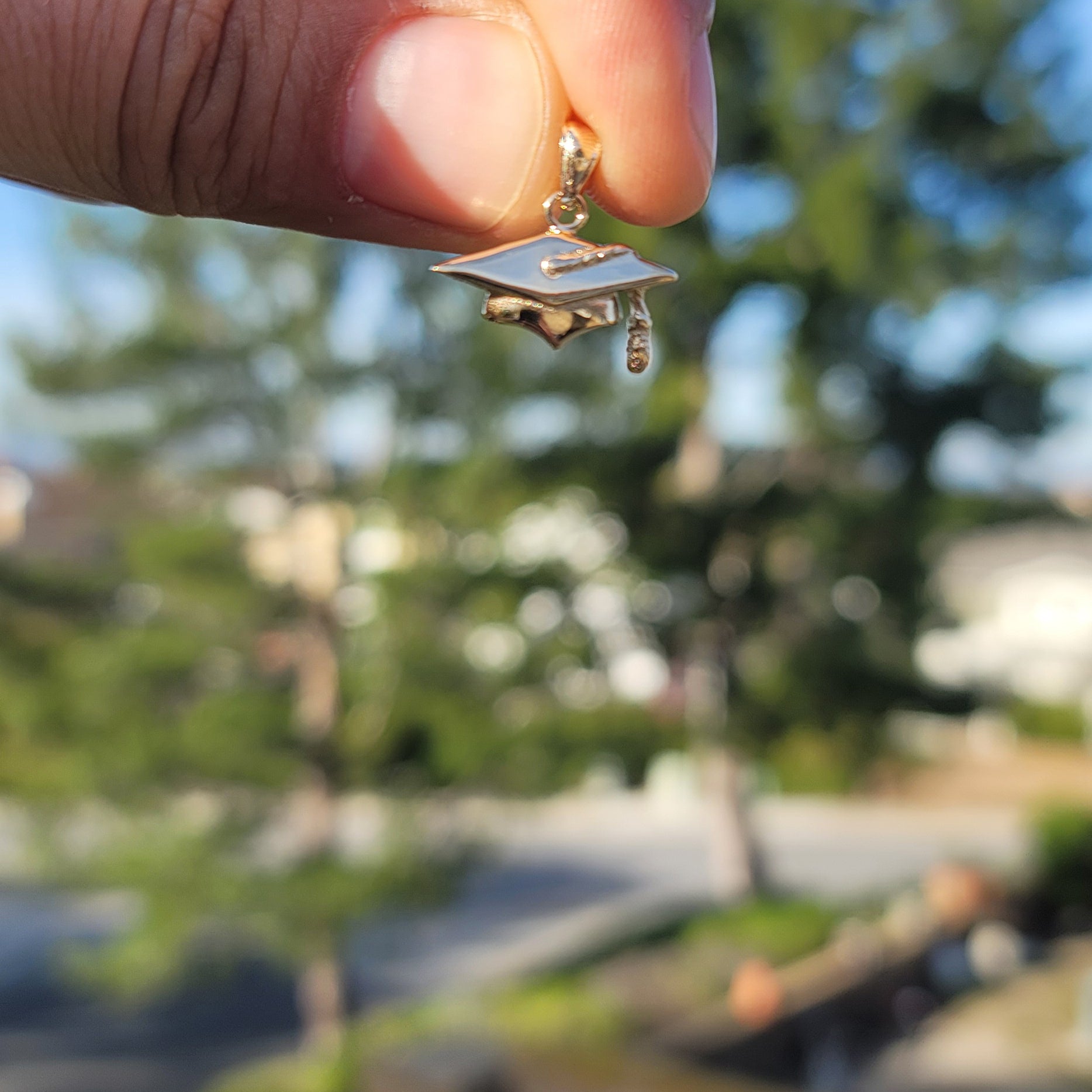 14K or 18K Gold Graduation Cap, Hat Pendant