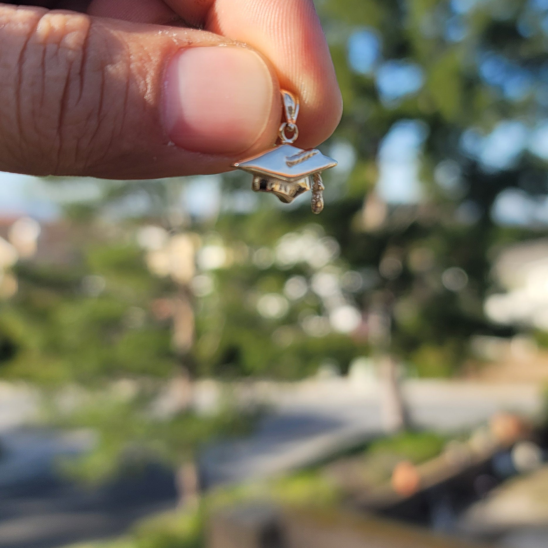 14K or 18K Gold Graduation Cap, Hat Pendant