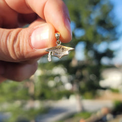 14K or 18K Gold Graduation Cap, Hat Pendant